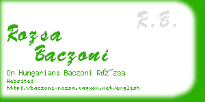 rozsa baczoni business card